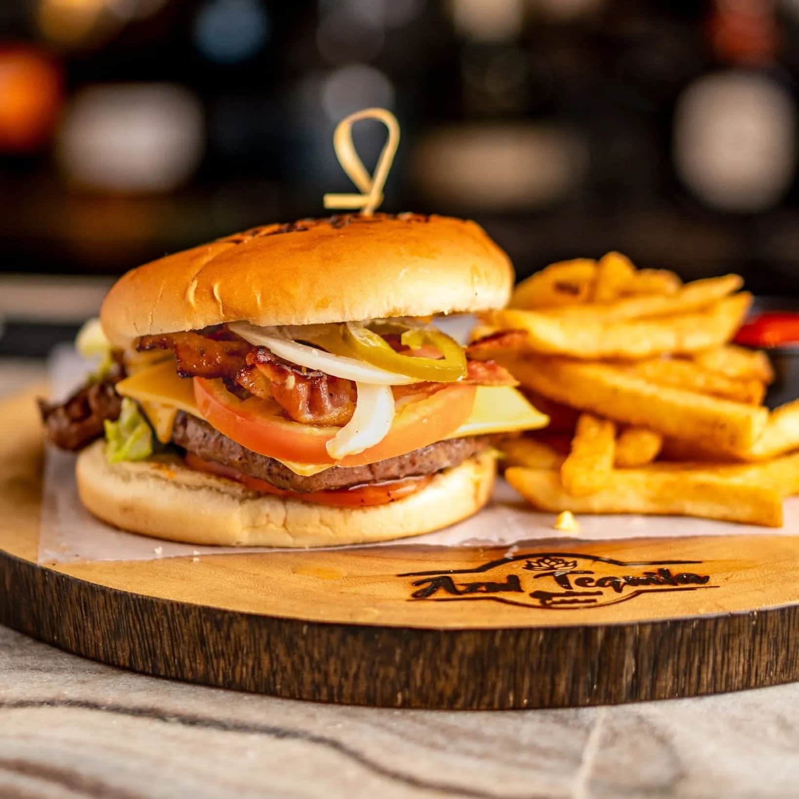 Mexican Cheese Burger at Azul Tequila Arcadia FL.