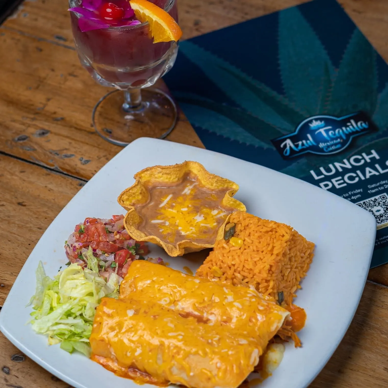 Traditional Burrito at Azul Tequila Arcadia FL.